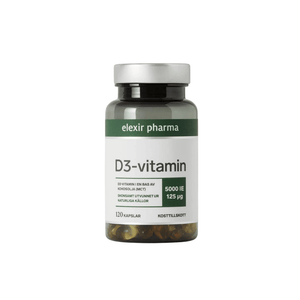 Elexir Pharma D3-vitamin 5000 IE 120 kapslar
