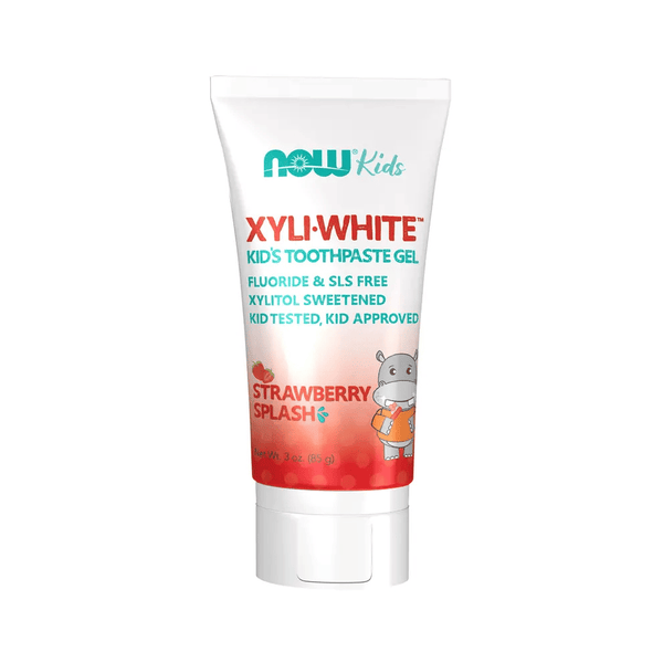 NOW Foods XyliWhite Strawberry Splash Tandkräm Gel för barn 85 g
