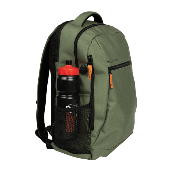 Gorilla Wear Duncan Backpack Army Green – ryggsäck från sidan med flaskhållare