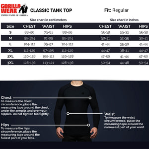 Gorilla Wear Classic Tank Top Light Blue – storleksguide