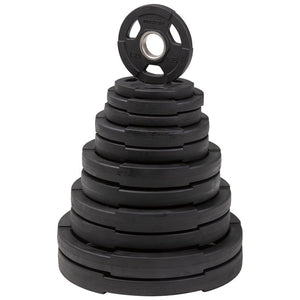 Master Fitness Skivstångsset De Luxe 115 kg – viktskivor staplade