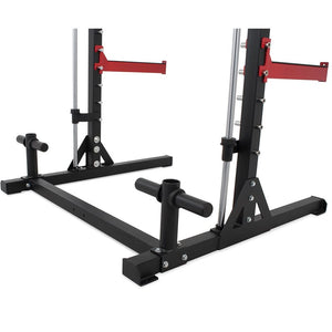 Master Fitness Smith Halfrack XT5 – närbild av rackets säkerhetsarmar och hållare