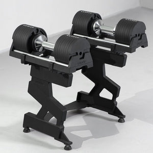 SNODE Dumbbell Rack Svart – hantelrack i trekvartsvy