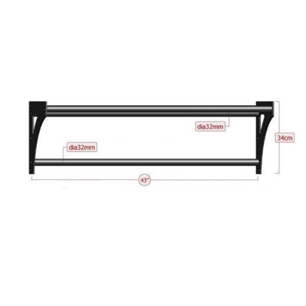 Master Fitness Triangular Chin Up Bar Short – måttskiss för triangulär chinsstång