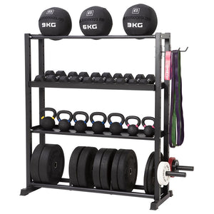Master Fitness X-Fit Storage Rack – förvaringsrack fyllt med träningsredskap