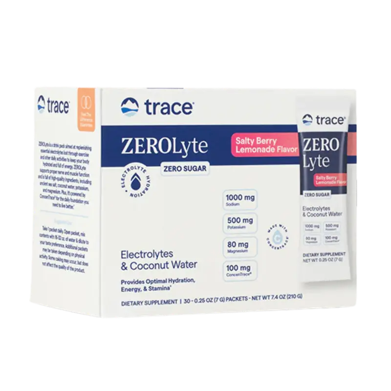 Trace Minerals ZEROLyte Electrolyte Drink Mix Salty Berry Lemonade 30 paket