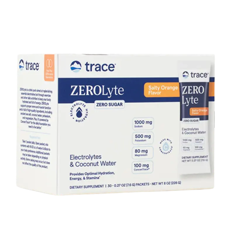 Trace Minerals ZEROLyte Electrolyte Drink Mix Salty Orange 30 paket