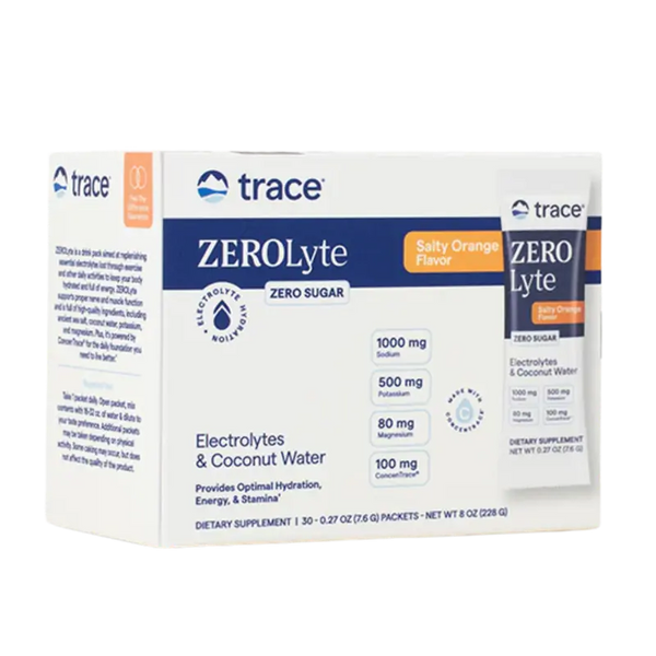 Trace Minerals ZEROLyte Electrolyte Drink Mix Salty Orange 30 paket